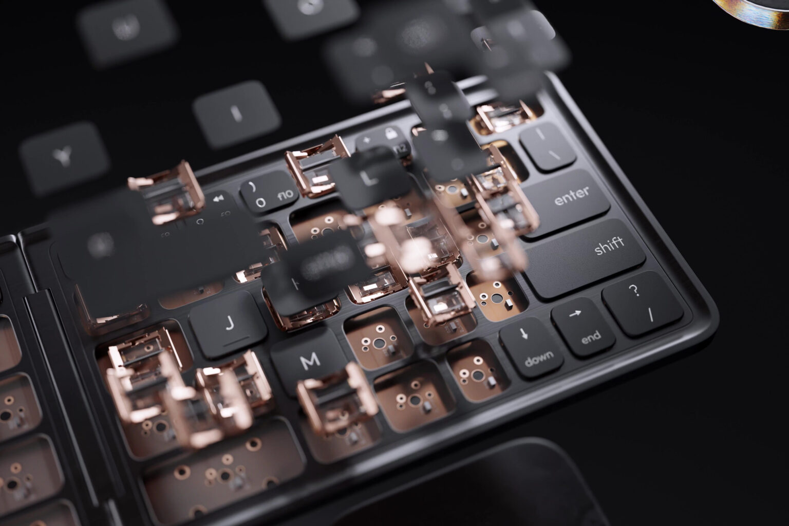 Exploded foldable keyboard visual created by Dabarti
